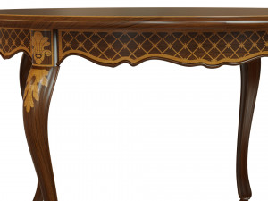 classic table with inlaid veneer 1200 3D Модель
