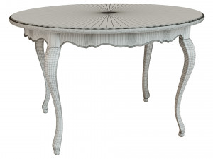classic table with inlaid veneer 1200 3D Модель