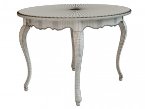 classic table with inlaid veneer 1200 3D Модель