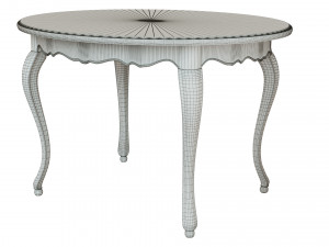 classic table with inlaid veneer 1200 3D Модель