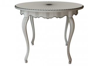 classic table with inlaid veneer 1200 3D Модель