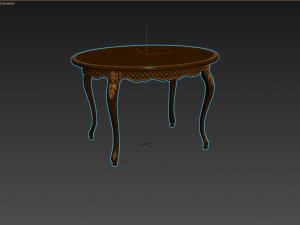 classic table with inlaid veneer 1200 3D Модель