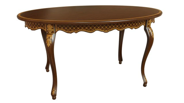 classic table with inlaid veneer 1500 3D Model .c4d .max .obj .3ds .fbx .stl .blend 