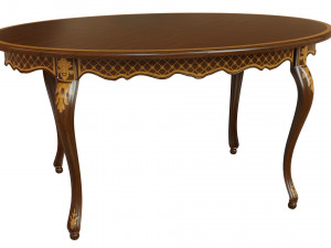 classic table with inlaid veneer 1500 3D 모델