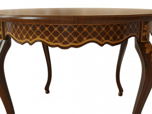 classic table with inlaid veneer 1500 3D Model