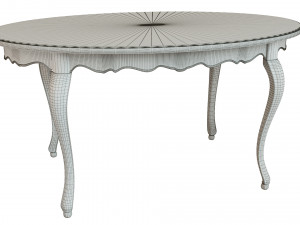 classic table with inlaid veneer 1500 3D Model