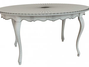 classic table with inlaid veneer 1500 3D Model