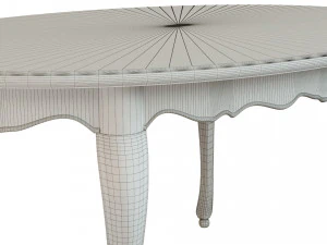 classic table with inlaid veneer 1500 3D Model