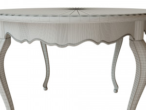 classic table with inlaid veneer 1500 3D Model