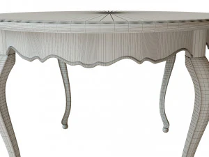 classic table with inlaid veneer 1500 3D Model
