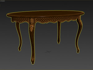 classic table with inlaid veneer 1500 3D Model