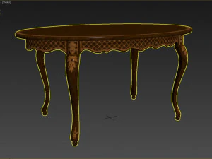 classic table with inlaid veneer 1500 3D Model
