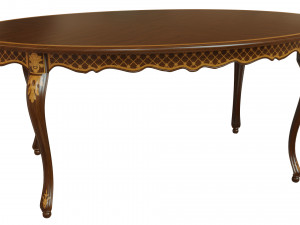 classic table with inlaid veneer 1800 3D Модель