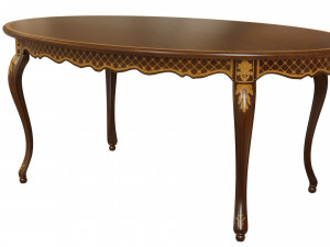 classic table with inlaid veneer 1800 Modello 3D