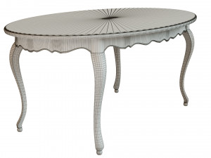 classic table with inlaid veneer 1800 Modello 3D