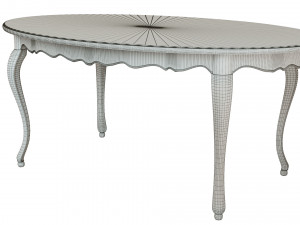 classic table with inlaid veneer 1800 Modello 3D