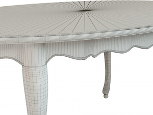 classic table with inlaid veneer 1800 Modello 3D