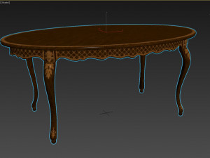 classic table with inlaid veneer 1800 Modello 3D