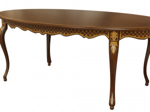 classic table with inlaid veneer 2100 Modello 3D