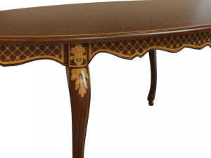 classic table with inlaid veneer 2100 Modello 3D