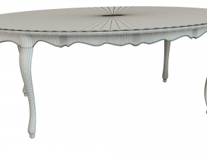 classic table with inlaid veneer 2100 Modello 3D