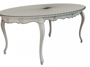 classic table with inlaid veneer 2100 Modello 3D