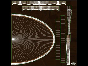 classic table with inlaid veneer 2100 3D Model