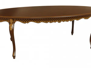 meja klasik dengan veneer hias 2400 Model 3D