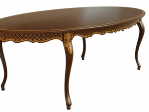 classic table with inlaid veneer 2400 3D 모델