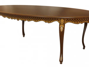classic table with inlaid veneer 2400 3D Model