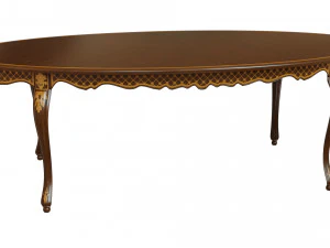 classic table with inlaid veneer 2400 3D Model