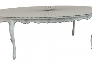 classic table with inlaid veneer 2400 3D 모델