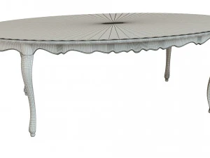 classic table with inlaid veneer 2400 3D Model