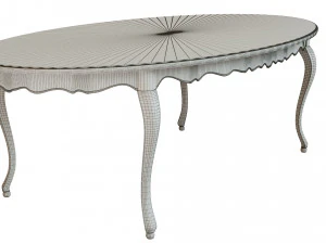 classic table with inlaid veneer 2400 3D Model