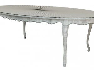 classic table with inlaid veneer 2400 3D Model