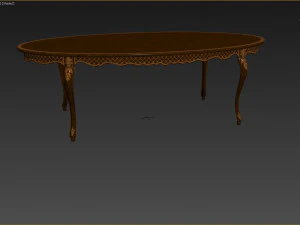 classic table with inlaid veneer 2400 3D Model