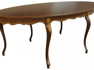 classic table with inlaid veneer 2700 3Dモデル