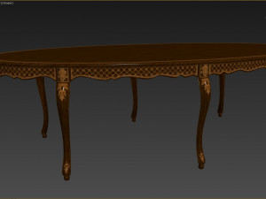 classic table with inlaid veneer 2700 3Dモデル