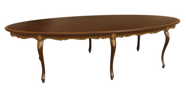 classic table with inlaid veneer 3000 3D Model .c4d .max .obj .3ds .fbx .stl .blend 