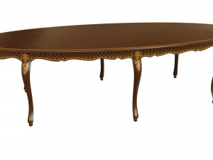 classic table with inlaid veneer 3000 Model 3D