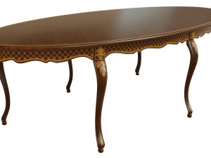 classic table with inlaid veneer 3000 3D Model