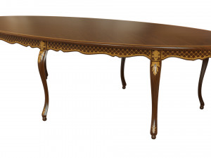 classic table with inlaid veneer 3000 3D Model
