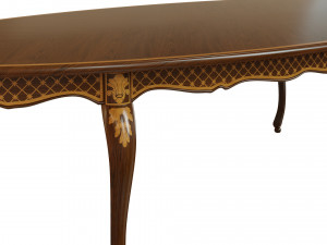 classic table with inlaid veneer 3000 3D Model