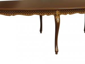 classic table with inlaid veneer 3000 3D Model