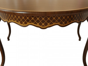 classic table with inlaid veneer 3000 3D Model