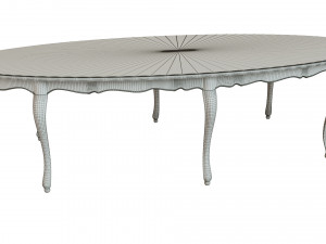 classic table with inlaid veneer 3000 3D Model