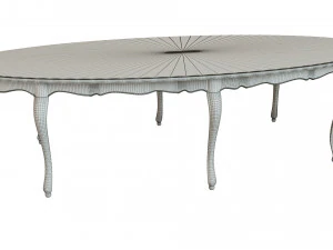 classic table with inlaid veneer 3000 3D Model