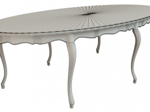 classic table with inlaid veneer 3000 3D Model