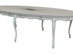 classic table with inlaid veneer 3000 3D Model