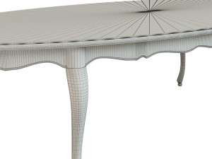 classic table with inlaid veneer 3000 3D Model